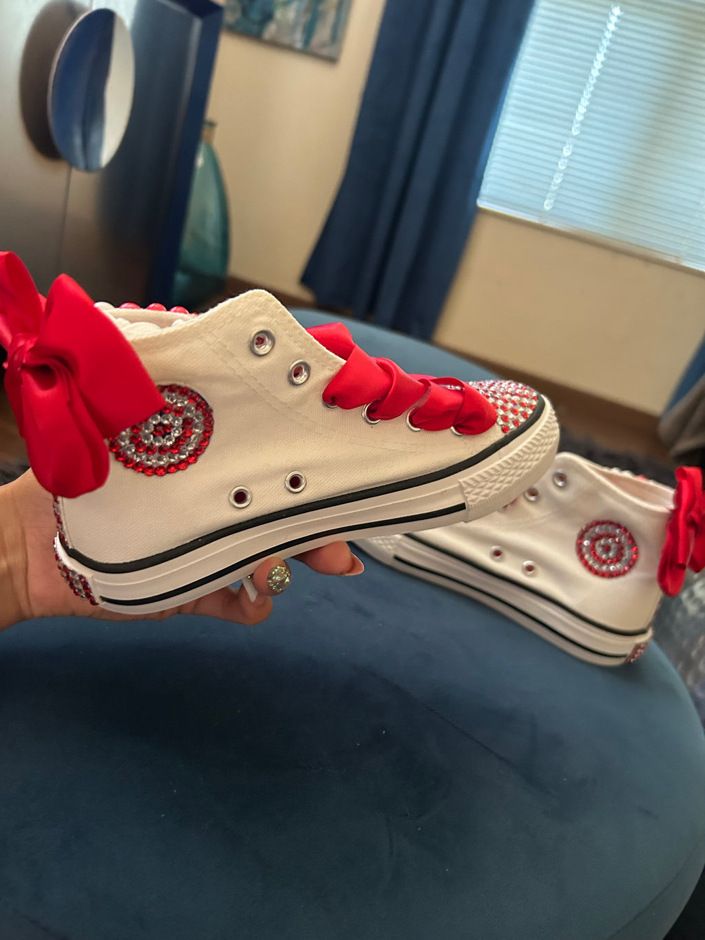 Red And White Pearl Shoes ❤️🤍