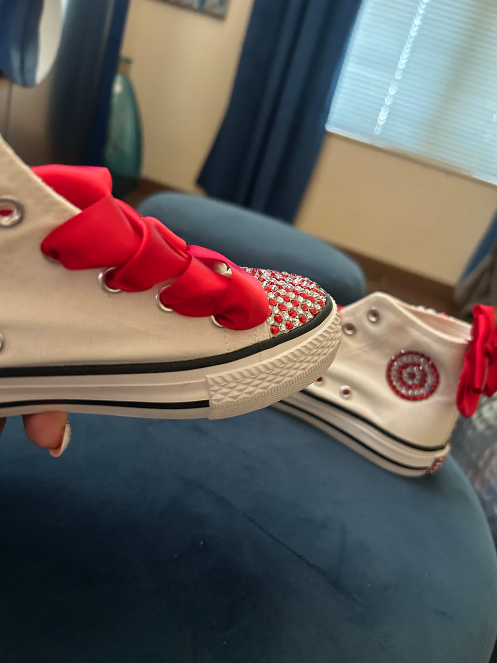 Red And White Pearl Shoes ❤️🤍