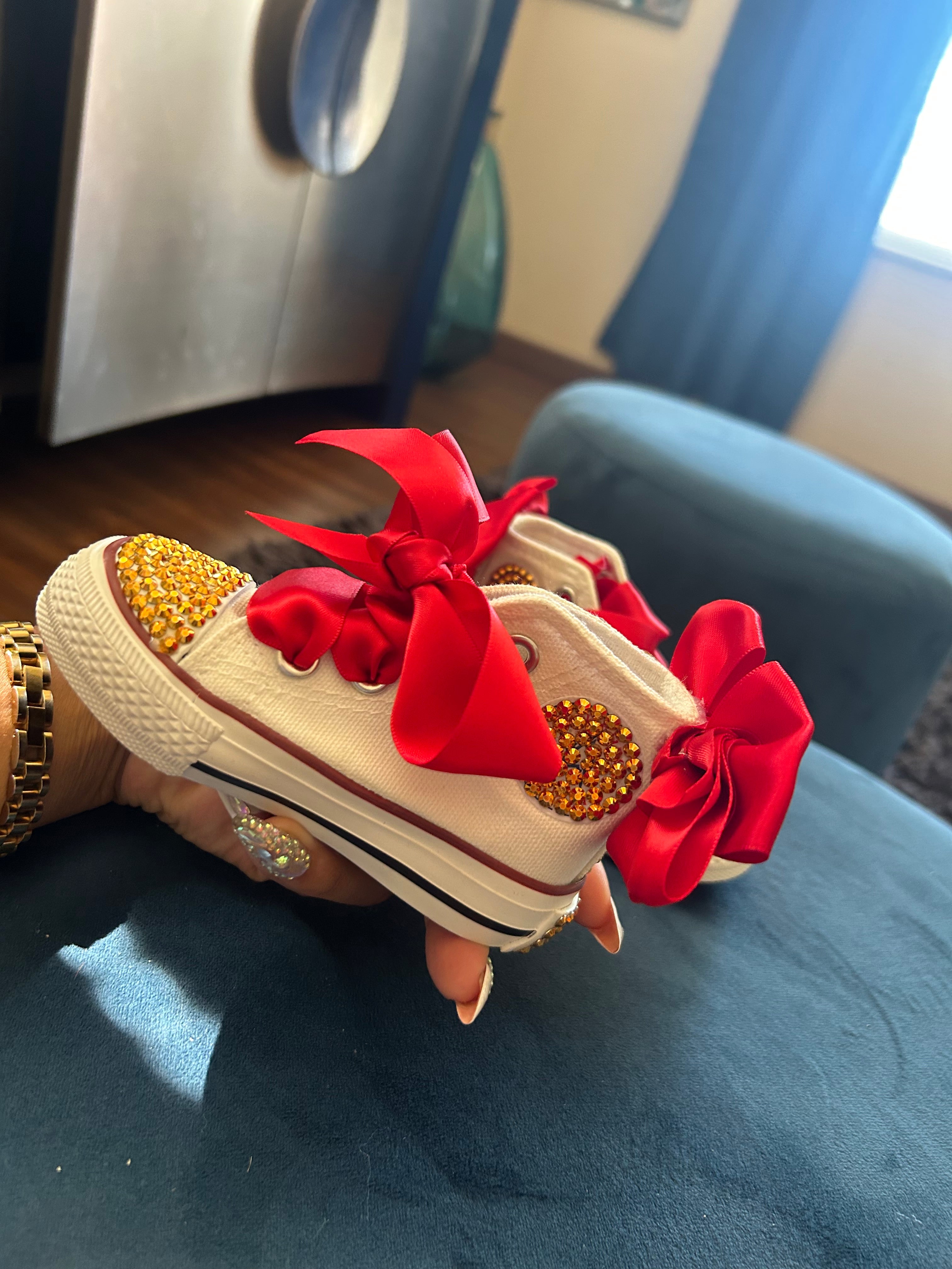 Gold And Red Pearl Shoes ❤️